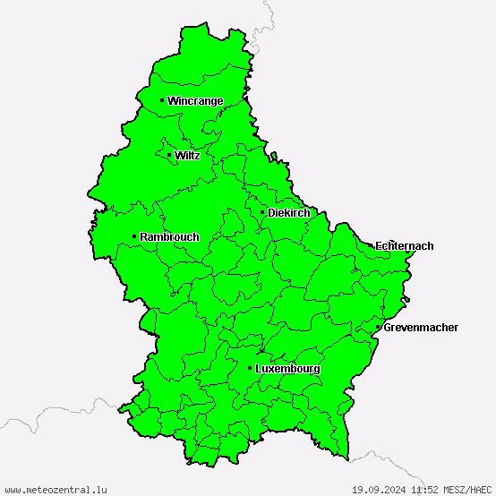 Luxembourg - Indications météo au verglas